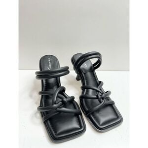 Sam Edelman Circus Sandals Womens Size 7 Black Savanna Strappy Square Toe Heels